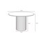 Manhattan Comfort 7-Piece Hathaway 59.05 Round Dining Set in Black with 6 Flor Dining Chairs in Ivory 6-DT05DC088AR-BKIV - alternate 5